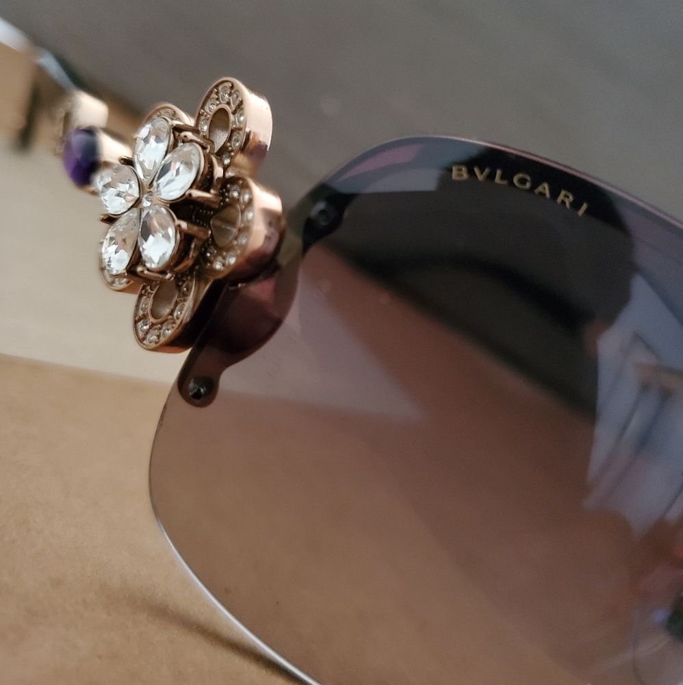 Bvlgari Black Rhinestone Sunglasses